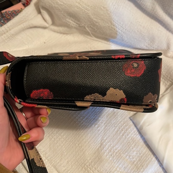 COACH -Page leather saddle bag in black floral - 33615 - NWT❤️ - Picture 10 of 12